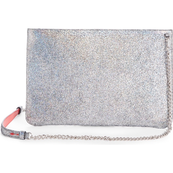 New Authentic CHRISTIAN LOUBOUTIN Loubiclutch Metallic Clutch - Picture 3 of 8
